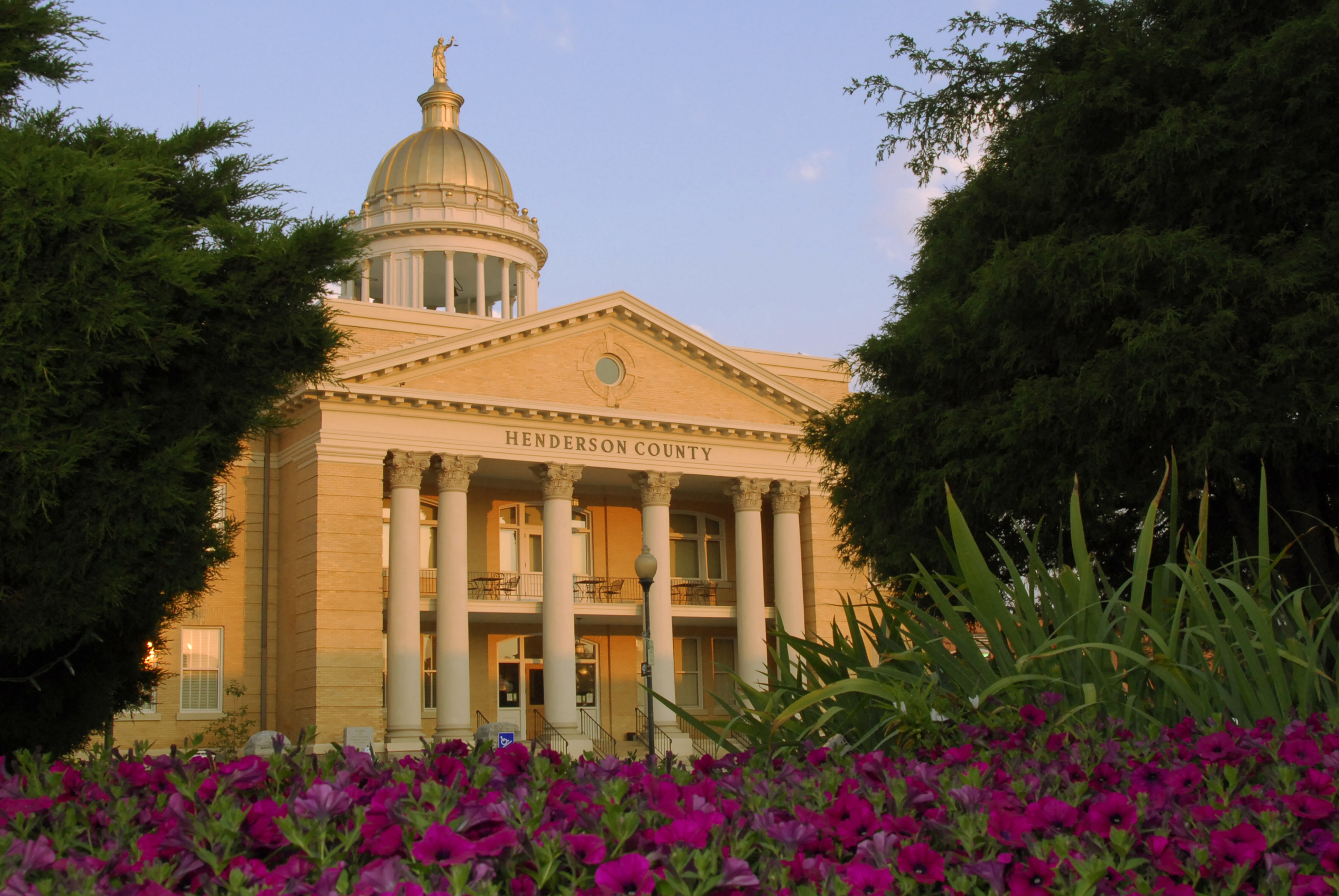 Historic Courthouse with flowers