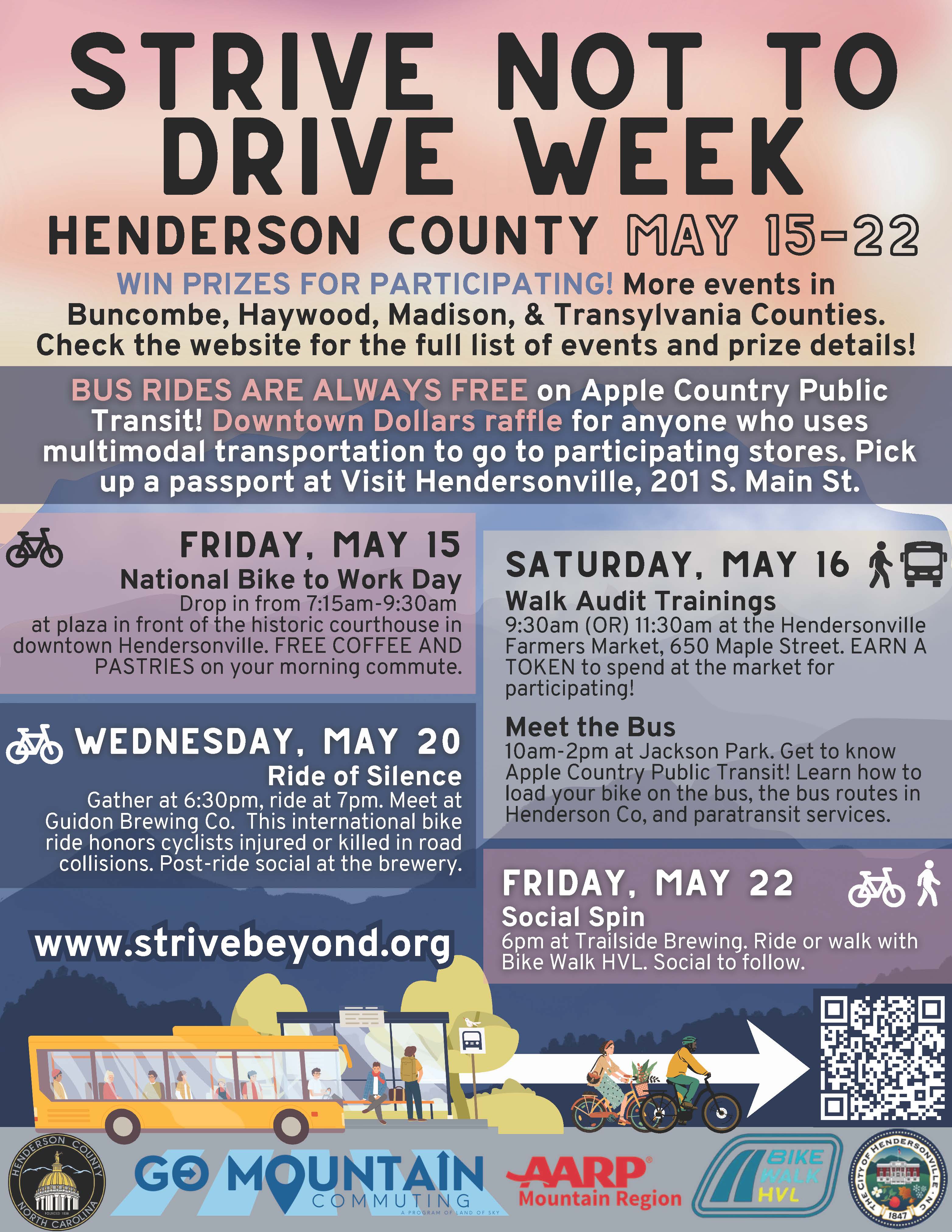 Strive Not to Drive: May 15 - May 22, 2026 Poster of Strive Not to Drive Week of Events