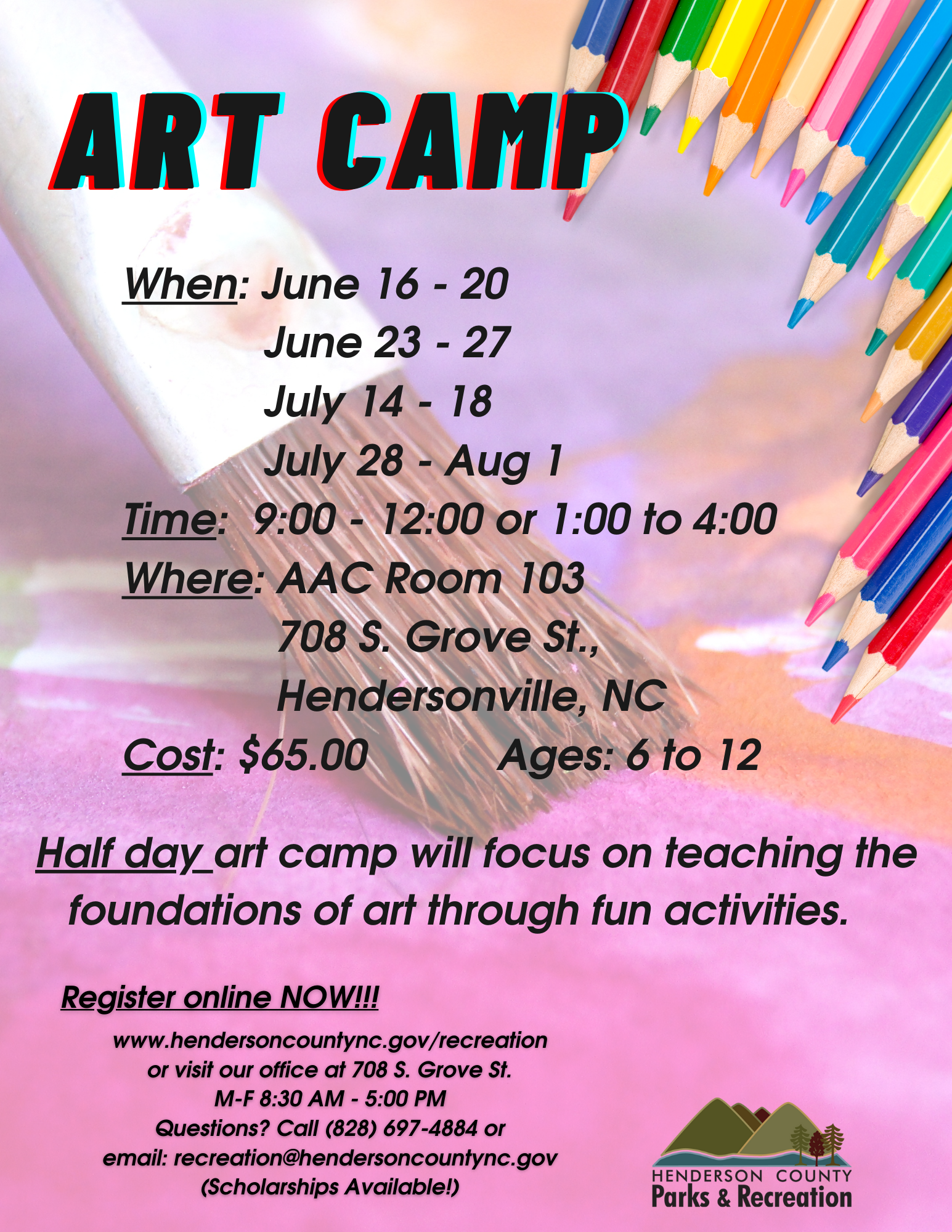 Art Camp List for 2025 