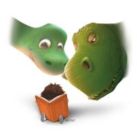 Dinosaurs reading 