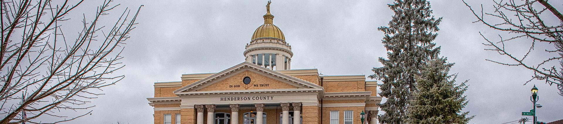 Courthouse on snowy day