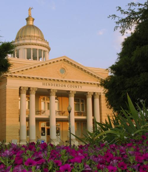 Historic Courthouse with flowers