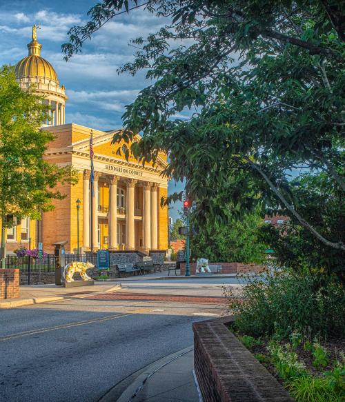 Henderson County Historic Courthouse at Sunrise Henderson County Historic Courthouse at Sunrise