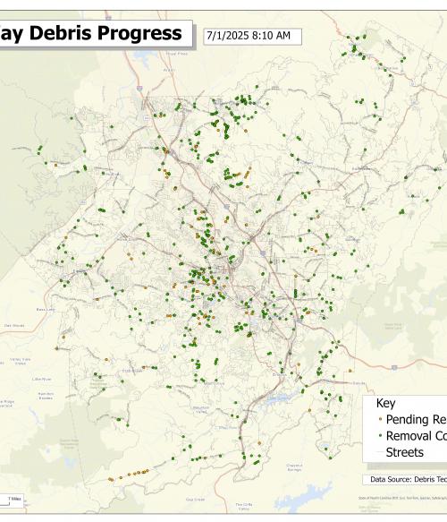 ROW Debris Map July 1 2025