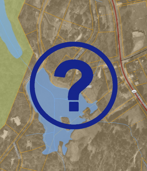 Question mark and map