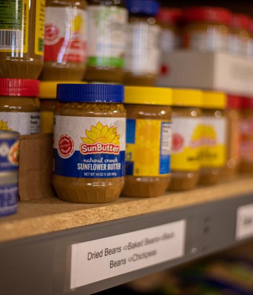 Picture of a food pantry shelf