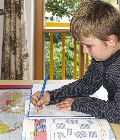 Child doing homework