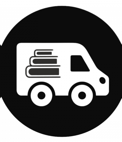 logo representing bookmobile and a house