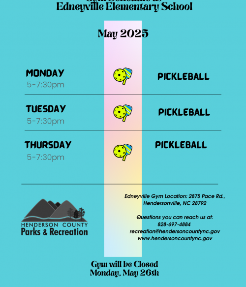 Edneyville Gym Schedule May 2025