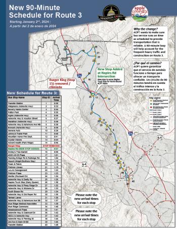 New 90-minute schedule for Route 3