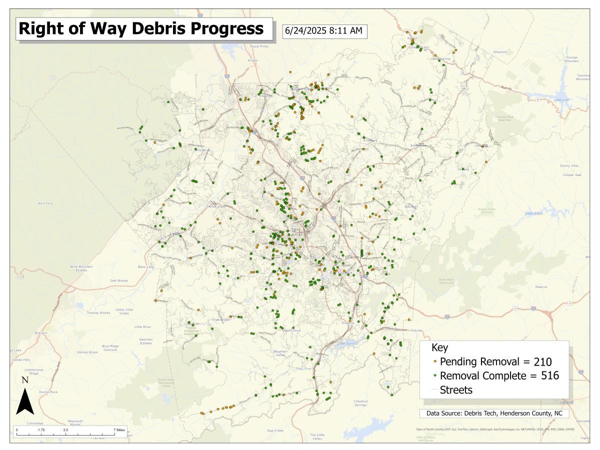 Right of Way Debris Map June 24
