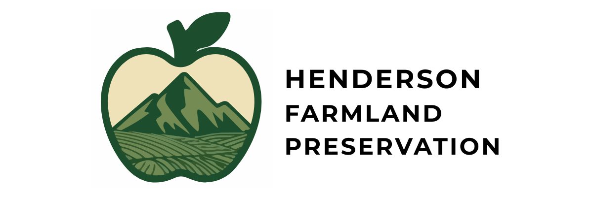 Banner showing apple logo and reading "Henderson Farmland Preservation"