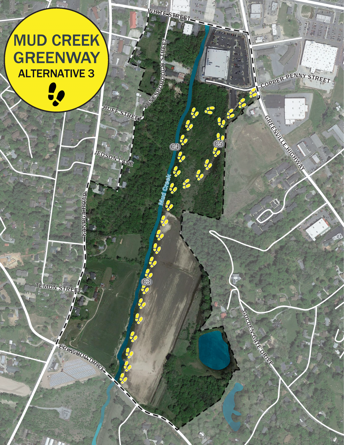 Mud Creek Greenway Alternative 3 Henderson County North Carolina