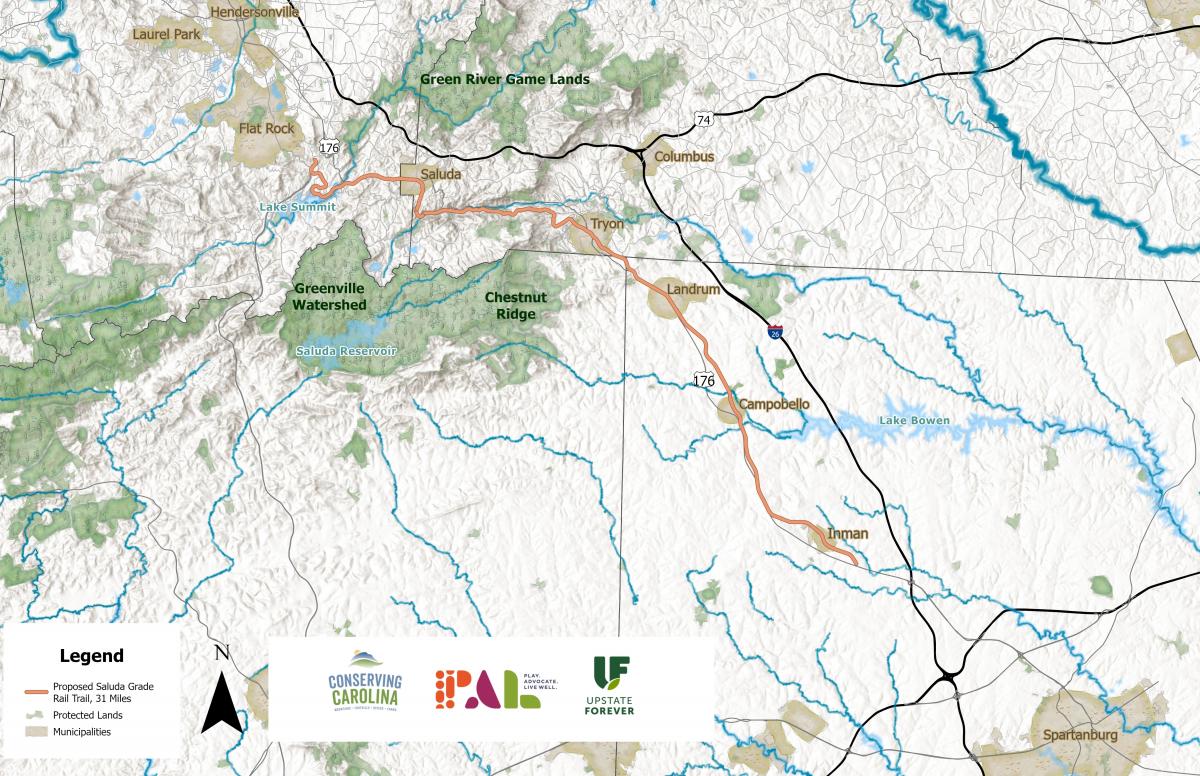 Saluda Grade Trail Map