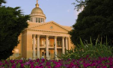 Historic Courthouse with flowers